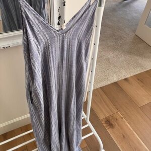 Vici Periwinkle Striped V-Neck Maxi Dress